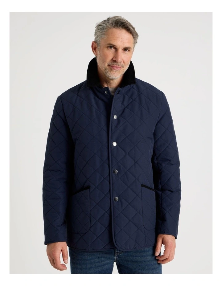 Quilted Jacket in Navy image 5