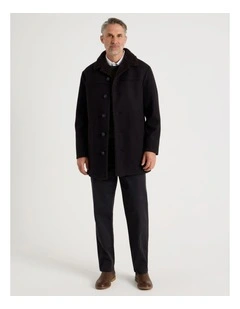 Sherling Collar Coat in Black