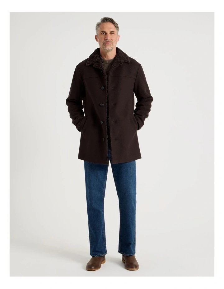 Sherling Collar Coat in Brown image 3