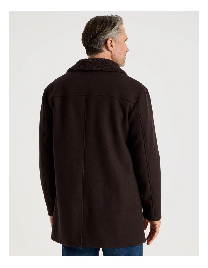 Sherling Collar Coat in Brown image 5