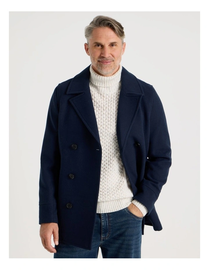 Car Coat in Navy image 3