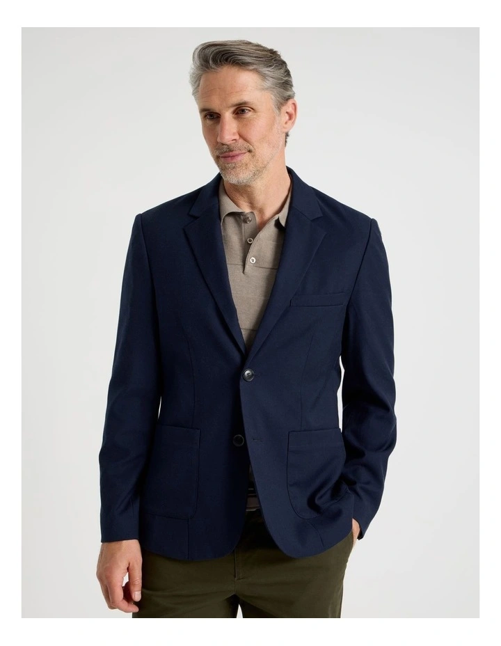 Single Breasted Blazer in Navy image 3