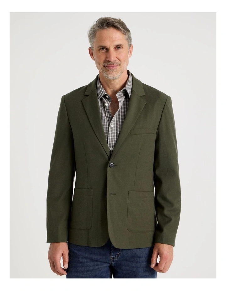 Single Breasted Blazer in Khaki image 1