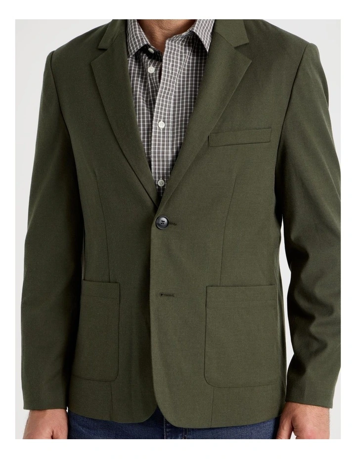 Single Breasted Blazer in Khaki image 3