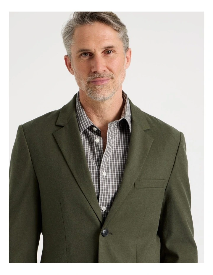 Single Breasted Blazer in Khaki image 4