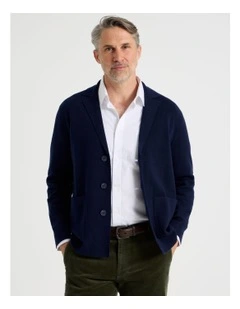 Knitted Blazer in Navy