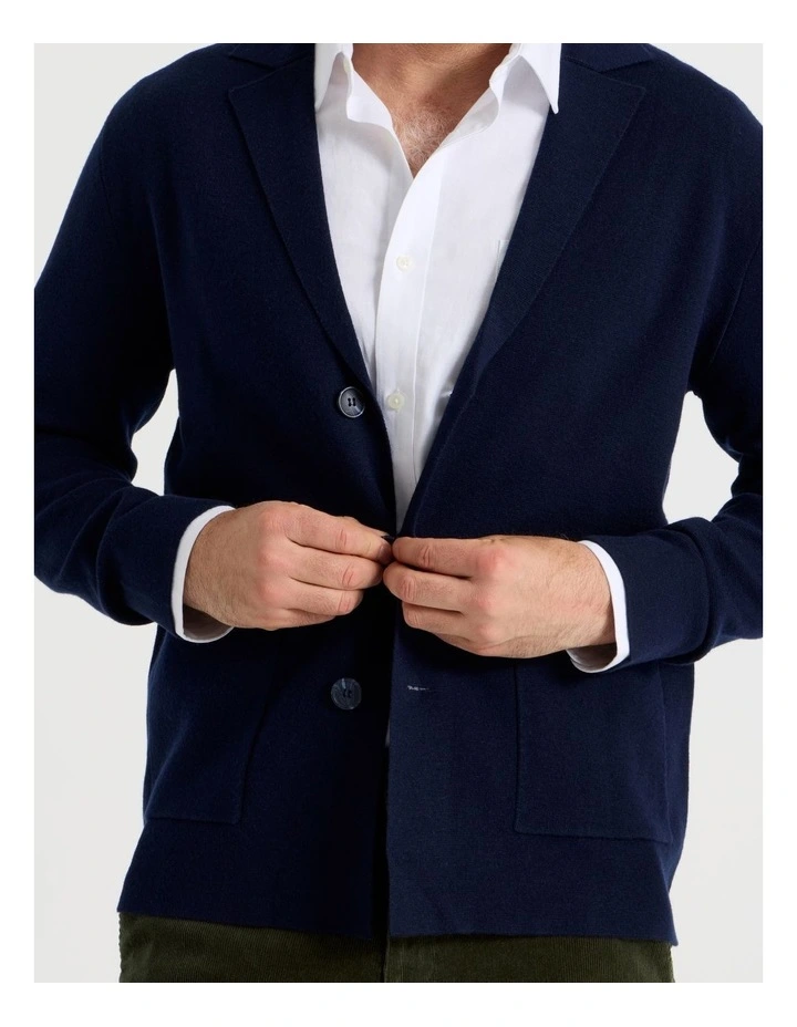 Knitted Blazer in Navy image 6