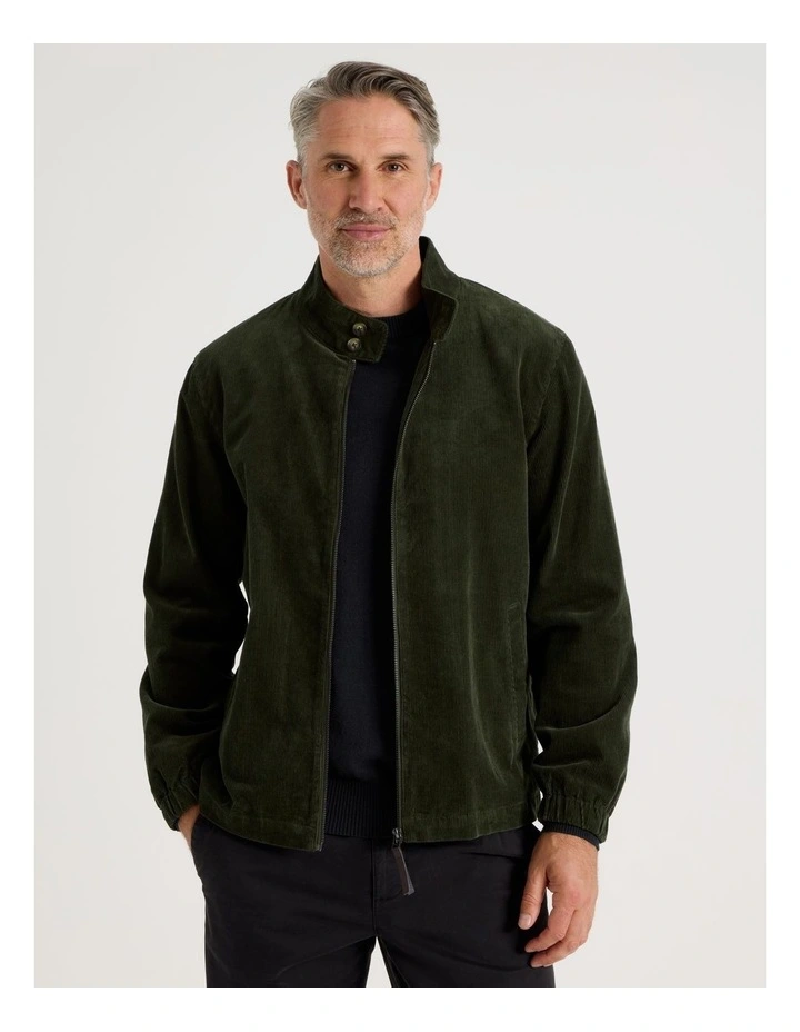 Cord Collar Jacket in Khaki image 1
