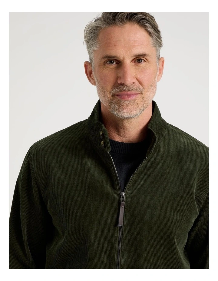 Cord Collar Jacket in Khaki image 2