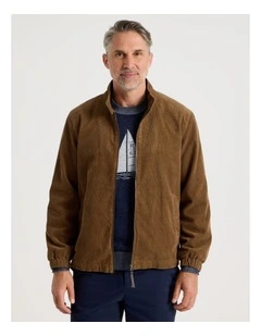 Cord Collar Jacket in Camel