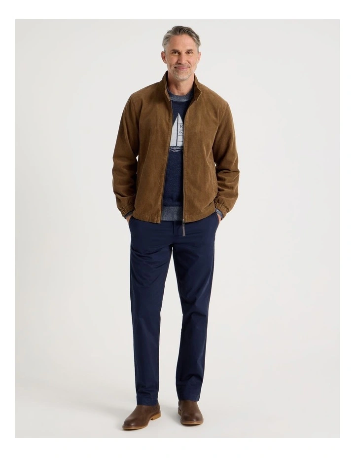 Cord Collar Jacket in Camel image 3