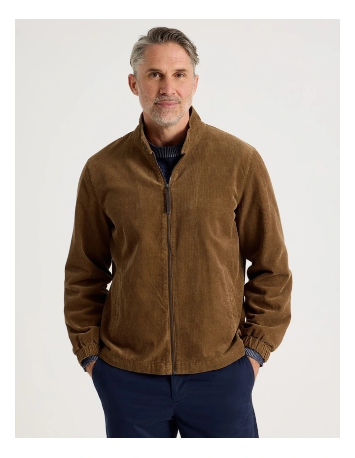 Cord Collar Jacket in Camel image 5