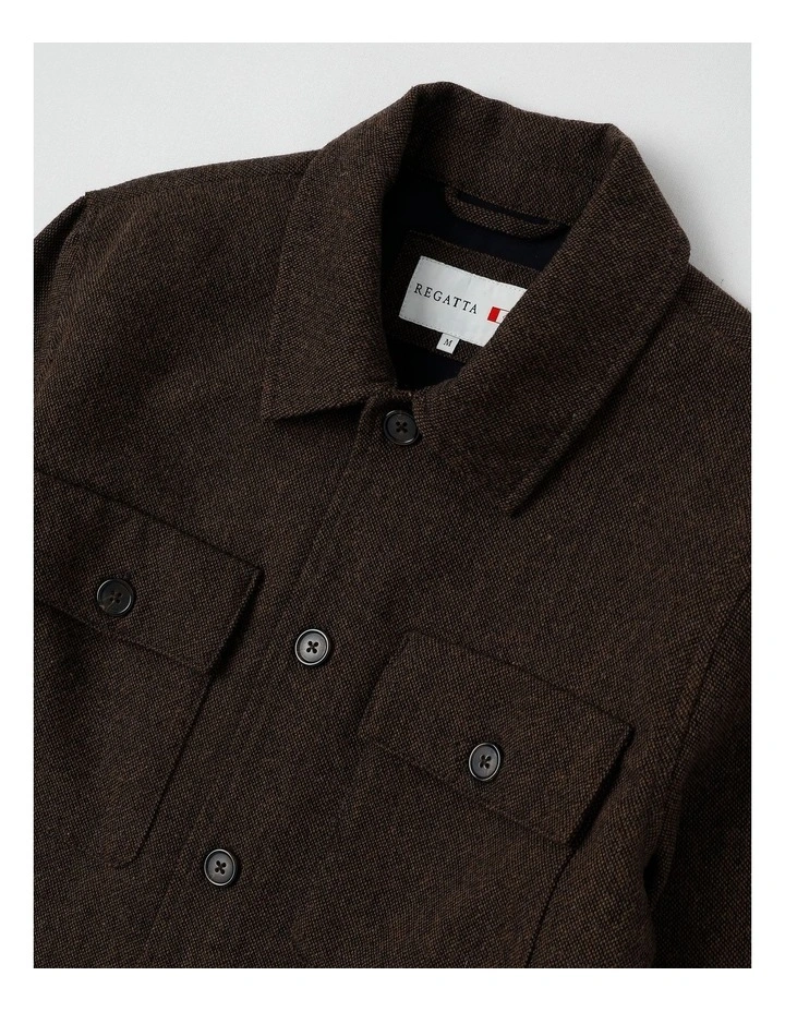 Textured Double Pocket Shacket in Navy image 2