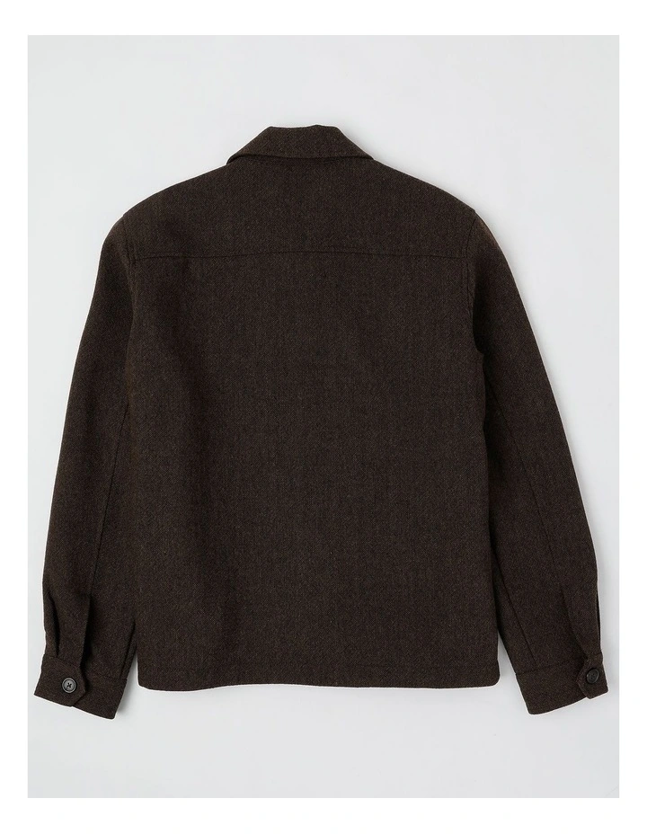 Textured Double Pocket Shacket in Navy image 3