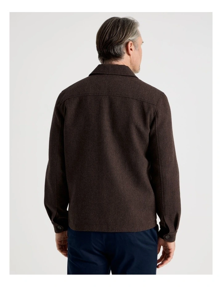 Textured Double Pocket Shacket in Navy image 6