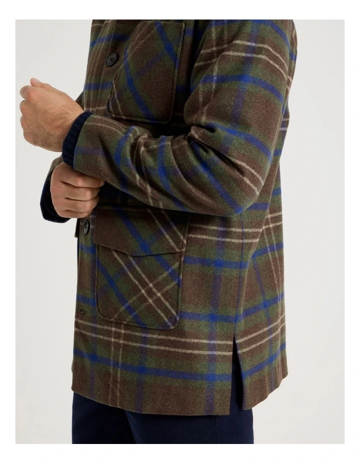 Check Coat in Khaki image 5