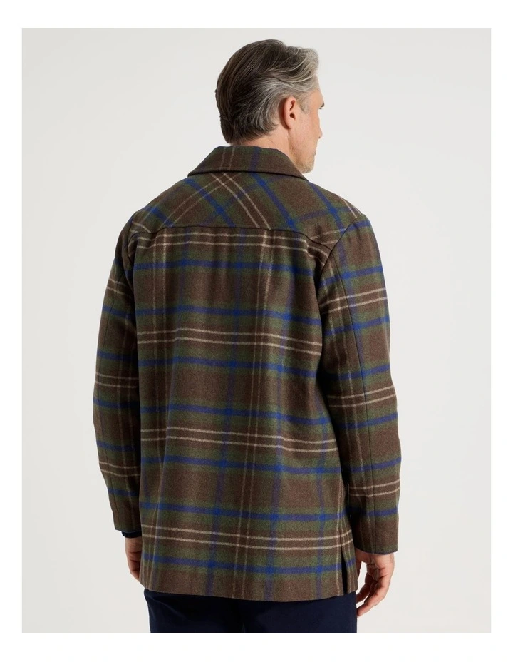 Check Coat in Khaki image 6