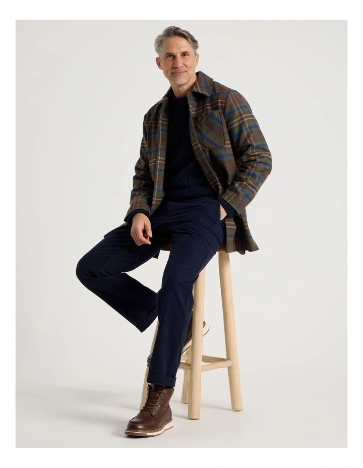 Check Coat in Khaki image 7