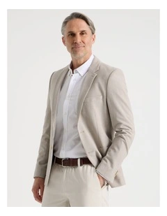 Textured Blazer in Sand Check