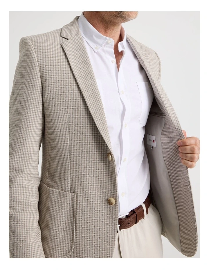 Textured Blazer in Sand Check image 2