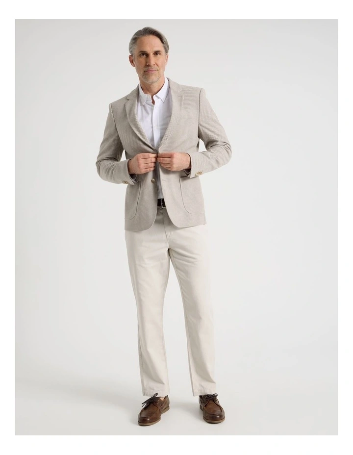 Textured Blazer in Sand Check image 3