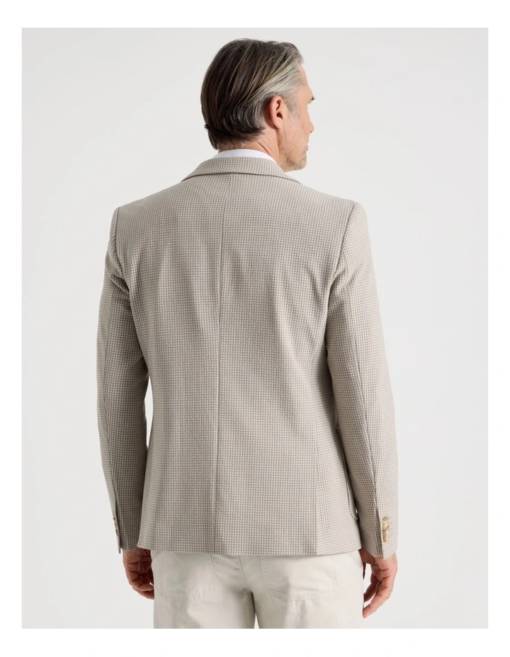 Textured Blazer in Sand Check image 6