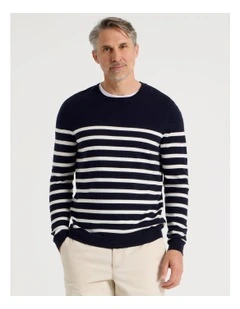Striped Sweater in Navy
