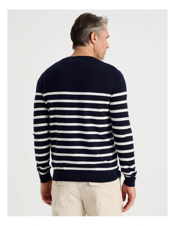 Striped Sweater in Navy image 6