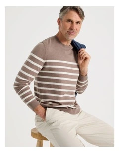 Striped Sweater in Taupe