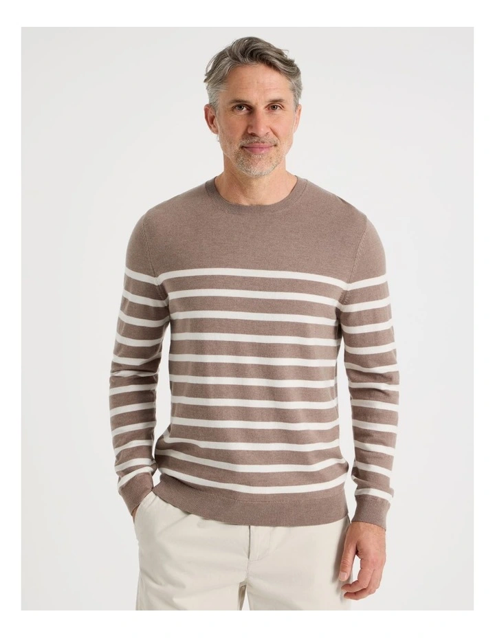 Striped Sweater in Taupe image 3
