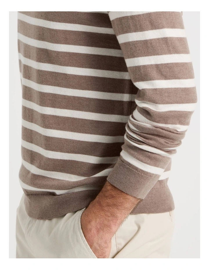Striped Sweater in Taupe image 4