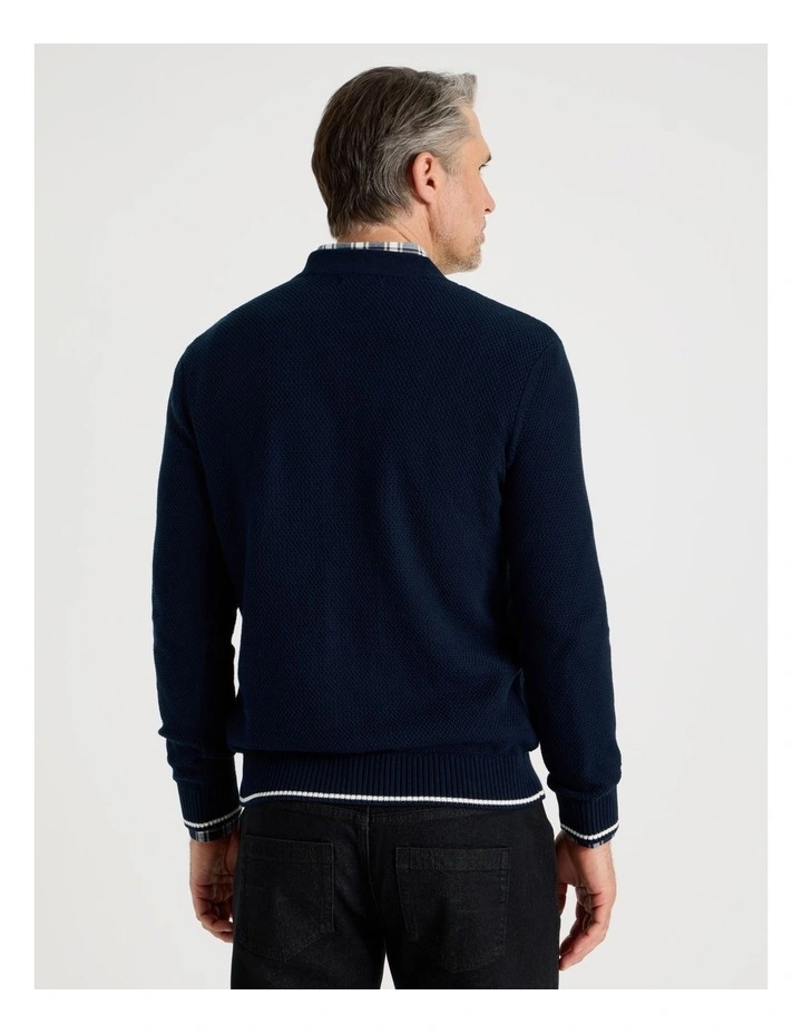 Knitted Cardigan in Navy image 6