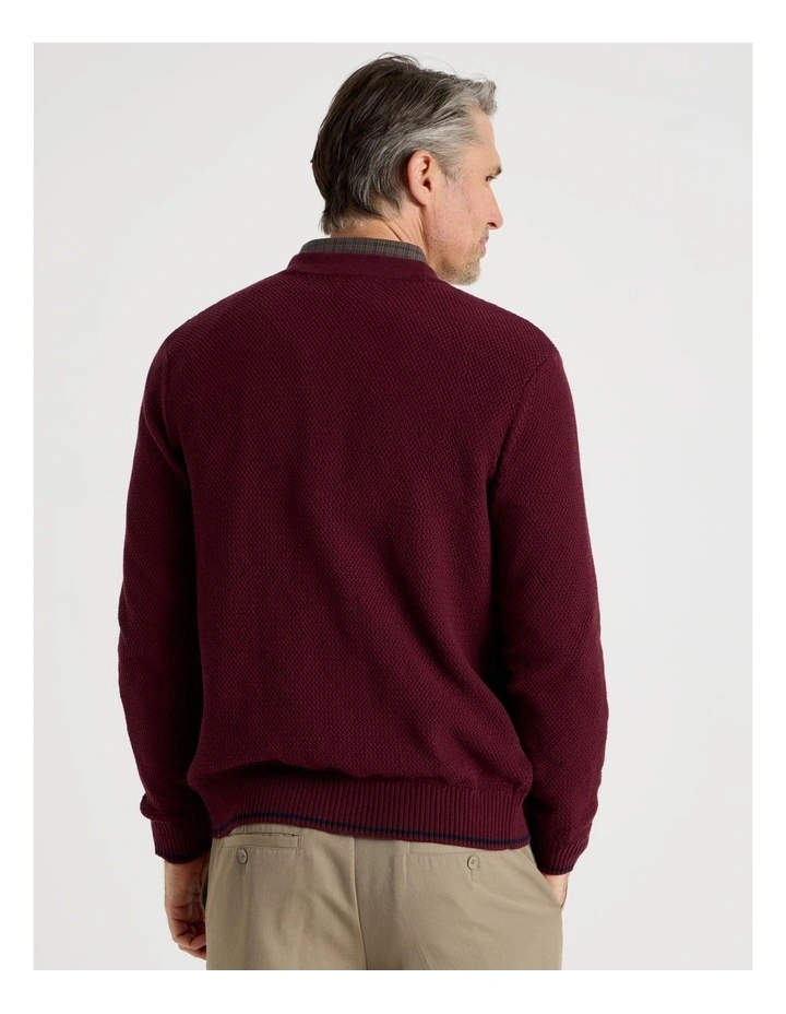 Knitted Cardigan in Burgundy image 4