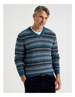 Fair Isle Sweater in Navy
