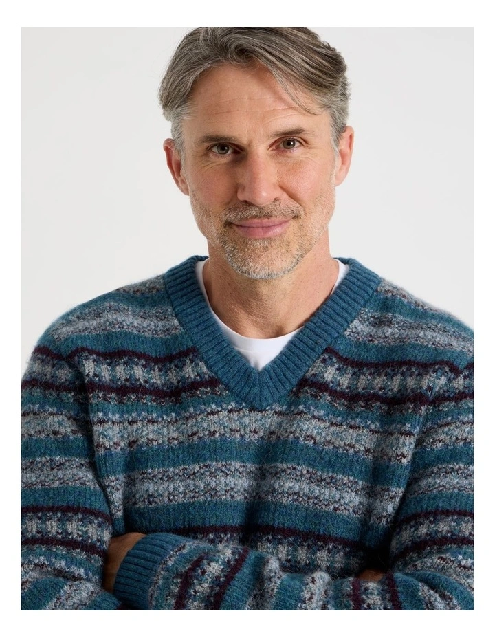 Fair Isle Sweater in Navy image 2