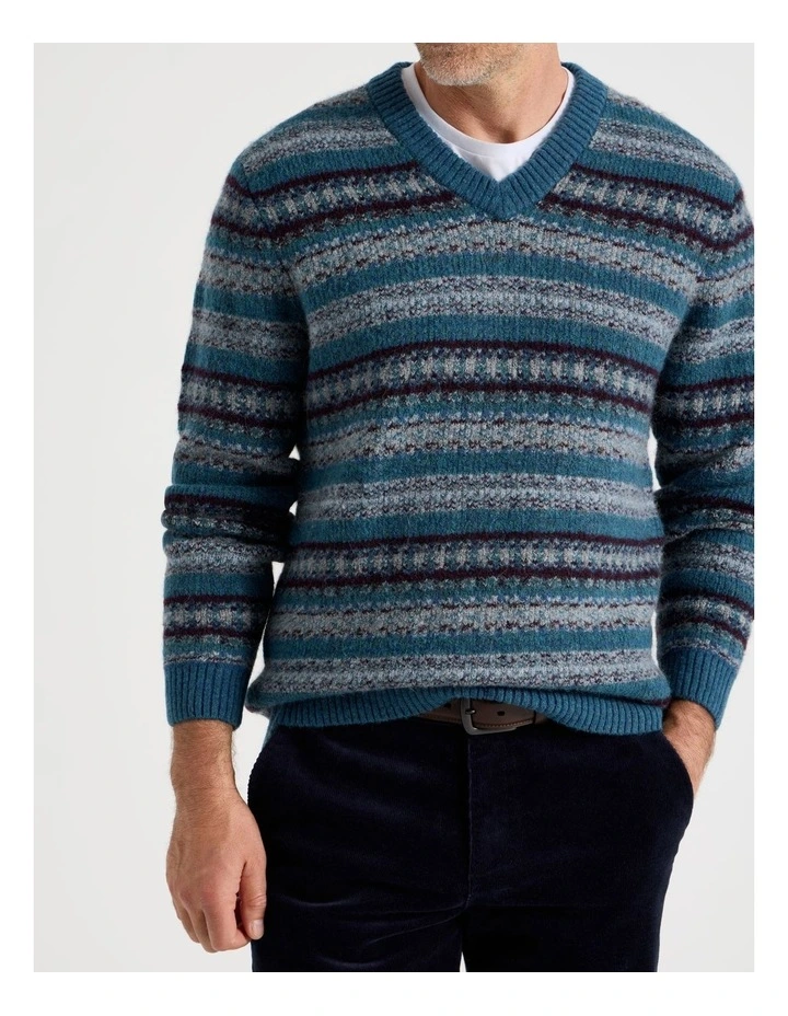 Fair Isle Sweater in Navy image 3