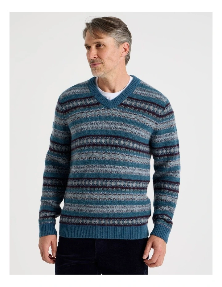 Fair Isle Sweater in Navy image 4