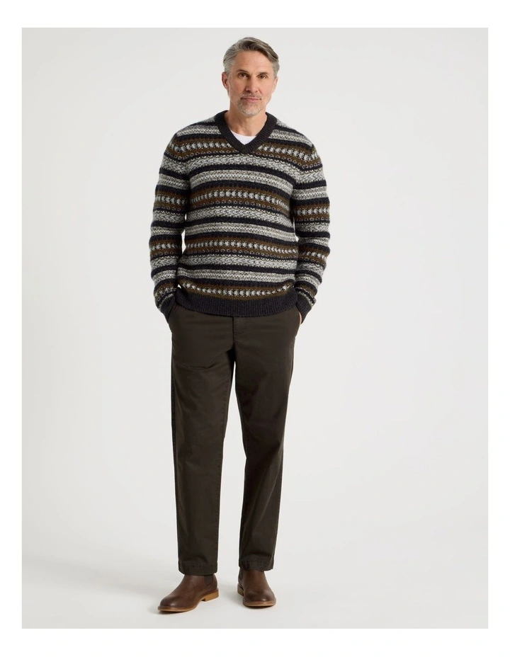 Fair Isle Sweater in Khaki image 2