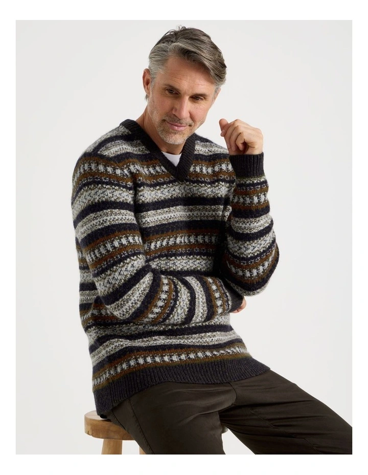 Fair Isle Sweater in Khaki image 4