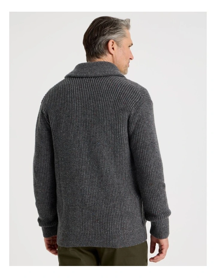 Shawl Collar Cardigan in Grey image 6