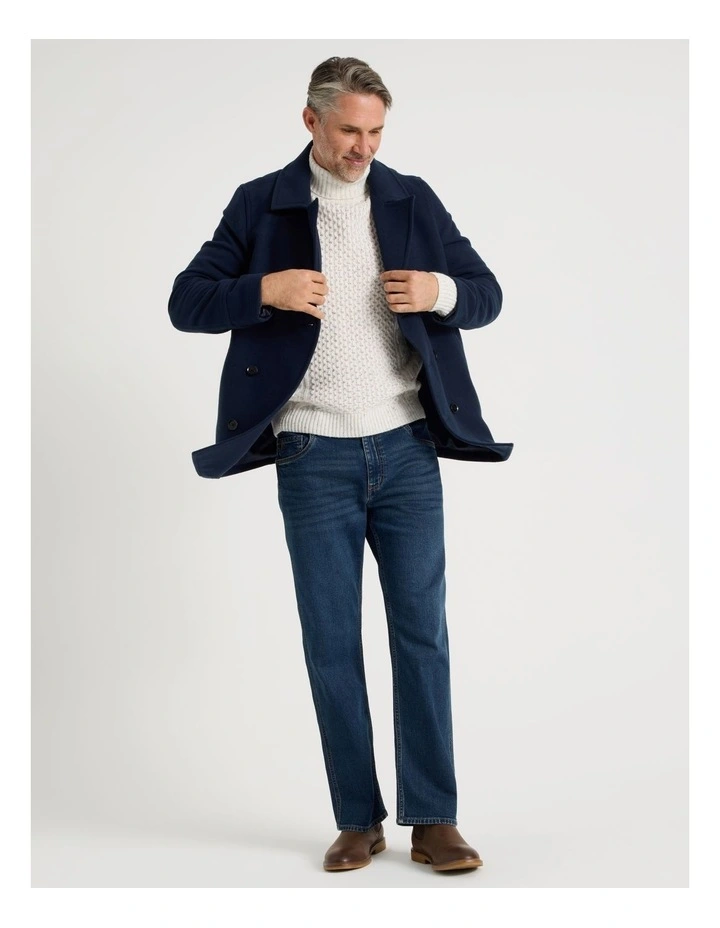 Roll Neck Cable Sweater in Bone image 7