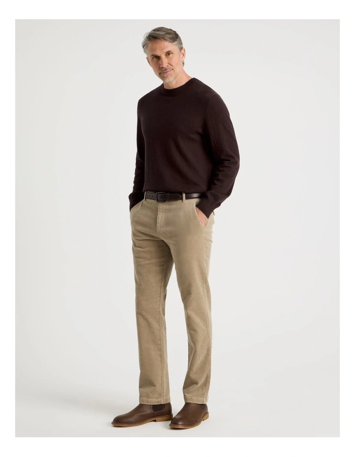 Crew Neck Cotton Cashmere Blend Knit in Brown image 6