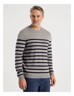 Striped Sweater in Grey