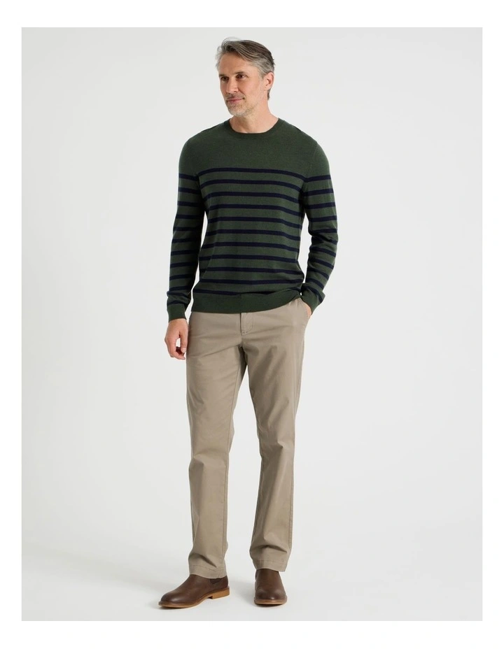 Striped Sweater in Khaki image 3