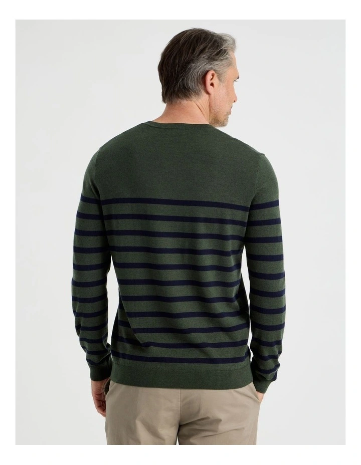 Striped Sweater in Khaki image 5