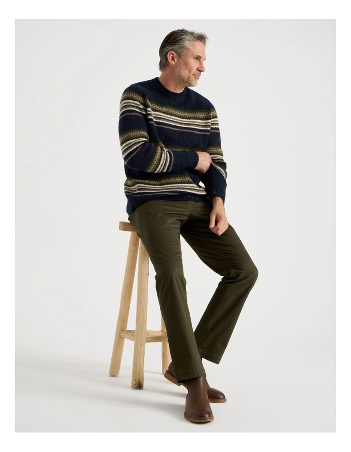 Fair Isle Sweater in Khaki image 2