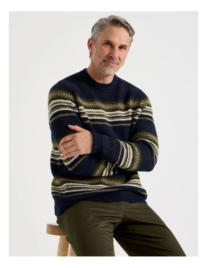 Fair Isle Sweater in Khaki image 4