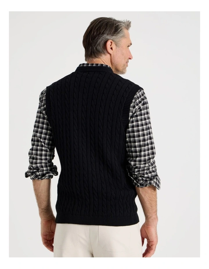 Sleeveless Cardigan in Black image 5