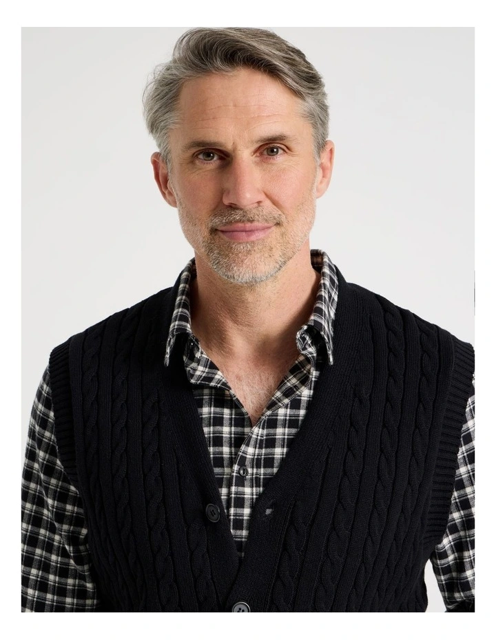 Sleeveless Cardigan in Black image 6