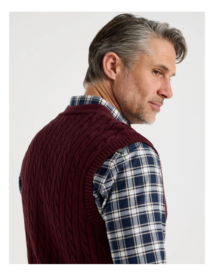 Sleeveless Cardigan in Burgundy image 2